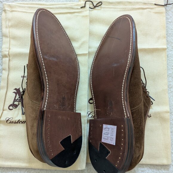 Alden Plain Toe Blucher in Snuff Suede, 10D - Picture 5 of 14